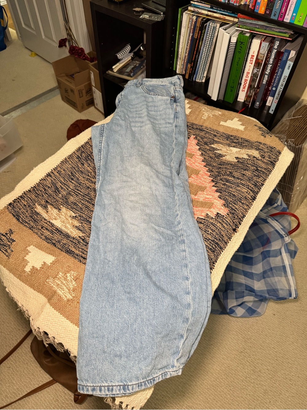 Aéropostale Aero Baggy Wide Leg Jeans Light Wash Size 8 Short 100% Cotton